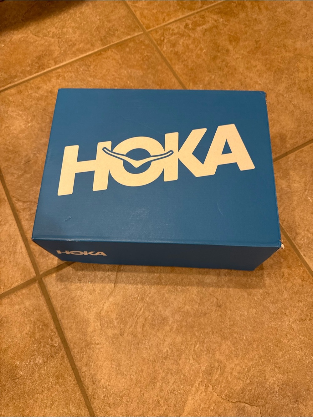 Hoka Blue Shoe Box with White Logo